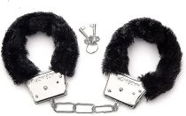   Furry Handcuffs Metal furry handcuffs fekete szőrös bilincs