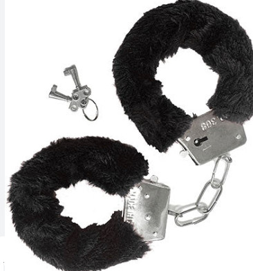 Furry Fekete és rózsaszín szőrös bilincs