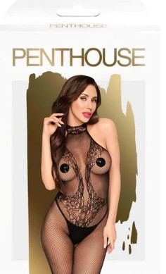 Penthouse First Lady - nyitott csipke cicaruha (fekete)