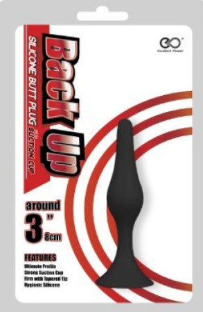 Back up butt plug 3" fekete záróizom tágító