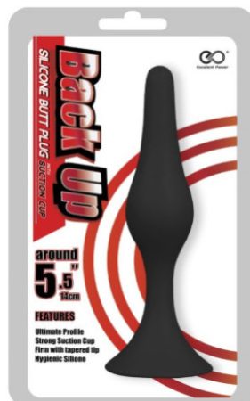 Back up butt plug 5,5" fekete záróizom tágító