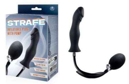 Strafe Inflatable Plug With Pump III /pénisz formájú, puha, pumpálható záróizom tágító/