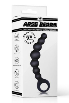 Arse Beads 7" Ribbed Silicone Anal Beads I /análgyöngysor/