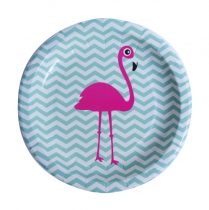 6 Darabos papír tányér- Flamingó nagy
