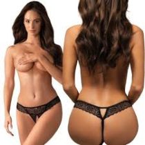  Obsessive Shibu Crotchless Thong L/XL-es méretű nyitott tanga bugyi