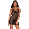 Obsessive - Millagro Chemise - Fekete - L/XL