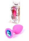 Plug-Jawellery Pink Silikon PLUG Medium- Light Blue Diamond M-es méretű 