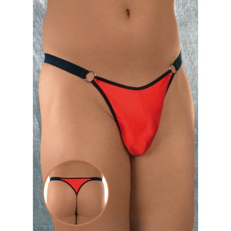 Softline - 4425 - Férfi Tanga - Piros Fekete Szegéllyel - S/L