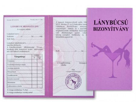  Bizonyítvány Lánybúcsú 10x18,5cm