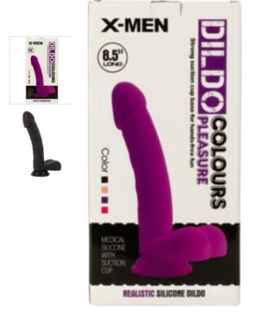 X-Men 8,5" Dildo Colours Pleasure FEKETE!!!!!!!!!!!