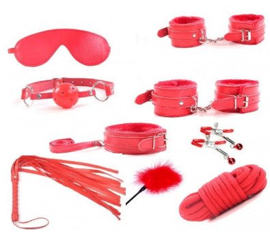 Guilty toys BDSM szett 10 db-os / piros /Sublime Surrender