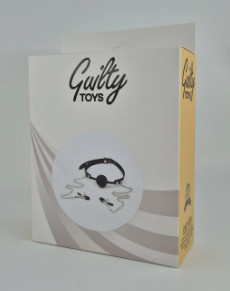 Guilty toys szájpecek + bimbócsipesz-lánccal /fekete/