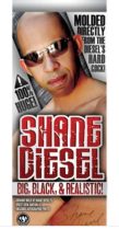   Shane Diesel Big Black and Realistic Dildo / sötét színű letapasztható vibrációs /