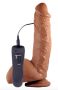 NS Novelties Shane Diesel Vibrating Dildo - letapasztható, herés, távirányítós vibrátor - 25 cm (barna)