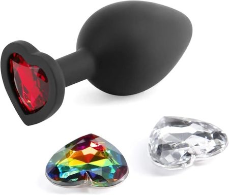 Glams Xchange – Heart – Medium ( NS Novelties - Toys )  anál eszköz M-es méret 3 db cserélhető kővel