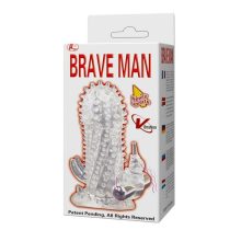 Brave Man - Vibrációs Péniszköpeny - Áttetsző