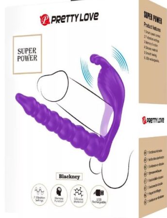 Pretty Love Blackney – vibráló péniszgyűrű lila dugóval