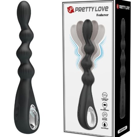  Pretty love Federer akkumulátoros, vibrációs anál gyöngysor