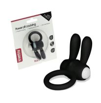   Lovetoy - Power Clit Cockring Rabbit - Fehér és fekete színben