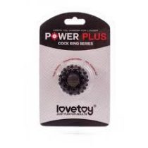   Power Plus -   Bogyós/Zselés Péniszgyűrű fekete színben