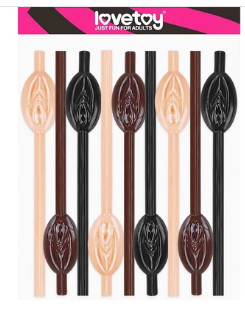 Lovetoy - puncis szívószál (natúr-barna-fekete)