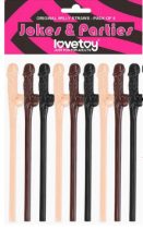   Lovetoy - realisztikus pénisz szívószál (natúr-barna-fekete)