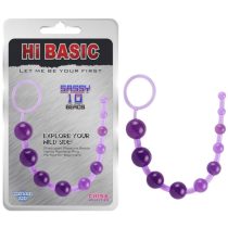   Hi-Basic Sassy Anal Beads-Purple. Akryl análfüzér 28x2,5cm választható színekben