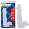 Hi-Rubber 7.0 Inch rózsaszín áttetsző herés dildó