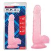 Hi rubber áttetsző rózsaszín, letapasztható herés dildó ( 7,7") Hi rubber áttetsző rózsaszín, letapasztható herés dildó ( 7,7")