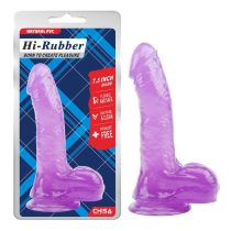Hi-Rubber 7.5 Inch Dildo-Purple 