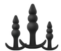 EasyToys - gömbös anál plug szett - 3 részes (fekete)