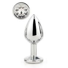 Dream Toys - Metal Anal Plug - Fém Anál Ékszer Fehér Ékkővel