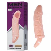   Penis Extended Sleeve Flesh. Vibrációs szilikon péniszköpeny testszínű 13,5x4cm