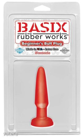 Basix Rubber Works Beginners Butt Plug piros