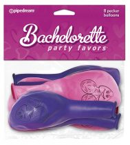   Bachelorette Party Pecker Balloons fütyis lufi (8db)  pink és lila