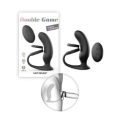   Love to Love  Double Game - akkus, rádiós prosztata vibrátor péniszgyűrűvel (fekete)