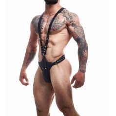   Harness noir dungeon Black K07 Cut4men fekete bőr tanga pántokkal M-XL