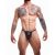 Boost String de la collection BL4CK de C4M. Fekete férfi tanga/ bőrszövet L