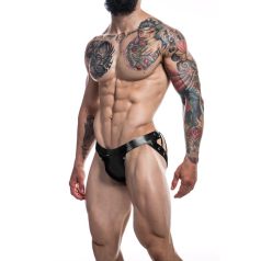   C4M-Desire Jockstrap-BlackLeatherette L ( Cut4Men )Férfi bőr tanga