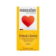 Masculan Ribbed+ Dotted  érdes, bordázott óvszer 10 db