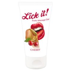   *Lick-it -  erotic massage gel cherry (50ml) vadcseresznye, ehető vízbázisú síkosító