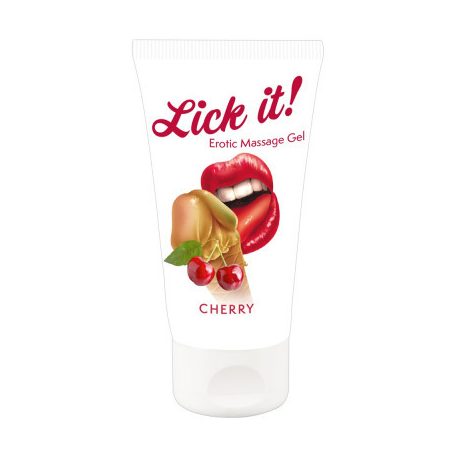*Lick-it -  erotic massage gel cherry (50ml) vadcseresznye, ehető vízbázisú síkosító