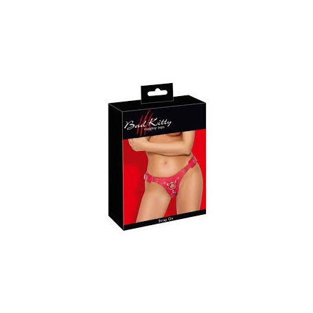 Strap-on Bad Kitty, állítható pántos, piros hám S-L méret