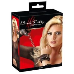   Bad Kitty - Állítható Bőr Bilincs - Piros Szív Mintával