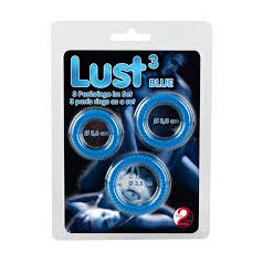 Lust 3 Blue 3db-os péniszgyűrű szett