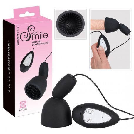 Sweet Smile Glans - makk vibrátor (fekete)