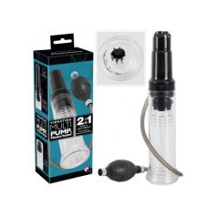 2in1 - péniszpumpa és masztubátor egyben (áttetsző)