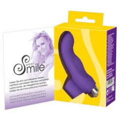   Sweet Smile Clitoris stimulátor, lila szilikon, ívelt G-ponthoz, 9,3x2,3 cm