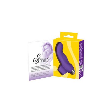 Sweet Smile Clitoris stimulátor, lila szilikon, ívelt G-ponthoz, 9,3x2,3 cm