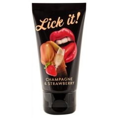   Lick-it - ehető, vízbázisú síkosító - pezsgő-eper (50ml)